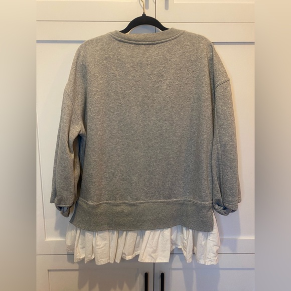 Maeve by Anthropologie V-Neck Twofer Sweatshirt Top – Medium (Oversized) SKU358 - Picture 6 of 13